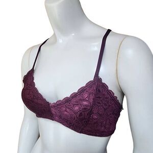 Society Girl Plum Purple Strappy Back Lace Bralette (M)